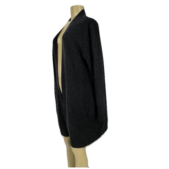 R Label Medium Women Open Front Duster Sweater Wool Cashmere Blend F01 - Picture 2 of 8